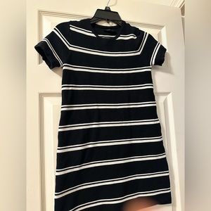 Black and white striped dress
